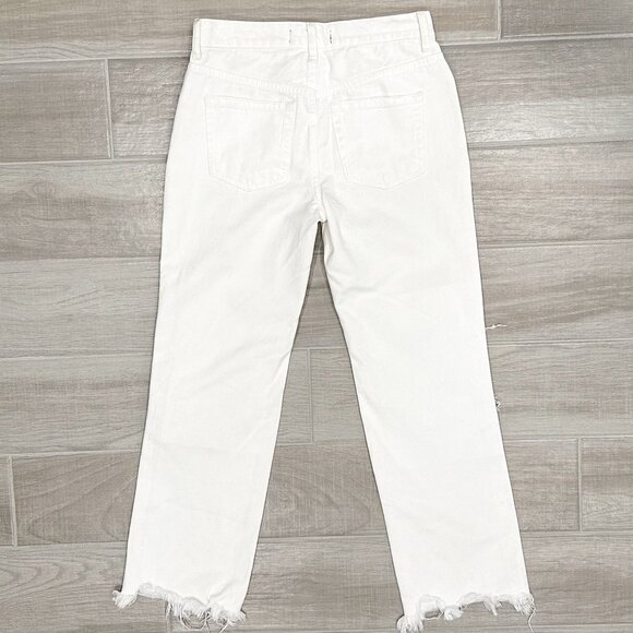 Free People We The Free Maggie Mid Rise Straight Jeans in Optic White Size 25 - Picture 3 of 16